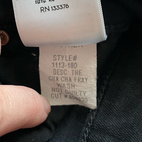 Mother The Cha Cha Fray Not Guilty Black Jeans 24 Crop Flare Ruffle Classic - Picture 9 of 12